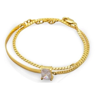 Afbeelding van Schitterende 18K Gold Plated Armband met Zirkonia Steen