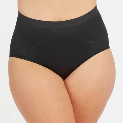 Afbeelding van SPANX dames Thinstincts 2.0 high waisted naadloze corrigerende slip in de kleur Zwart, maat: L