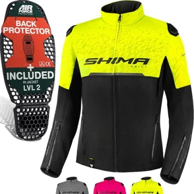 Afbeelding van SHIMA DRIFT LADY Motorjas voor dames Lichtgewicht ademend zomer mesh city bikerjack met CE rug schouder elleboog pantser pads breedte verstelbaar vrouw (Fluo, M)
