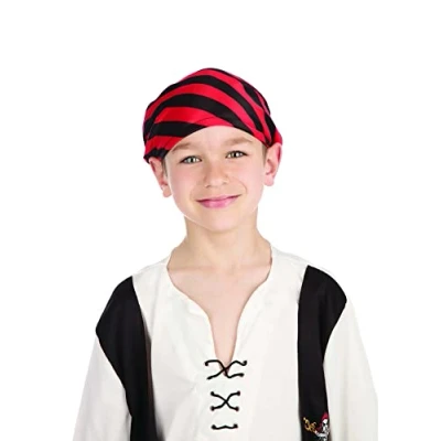 Afbeelding van Jongens 4 delig rood zwart piraat feest wereld boek dag week Halloween carnaval kostuum outfit 12 jaar (4 6 jaar)