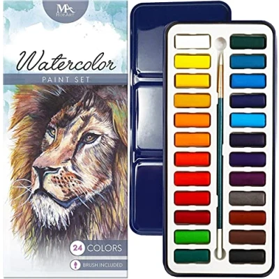 Afbeelding van MozArt levert Komorebi Japanse aquarelverfset 40 kleuren inclusief metallic en neon Artist Quality Rijk gepigmenteerd Perfect voor artiesten, studenten of hobbyisten