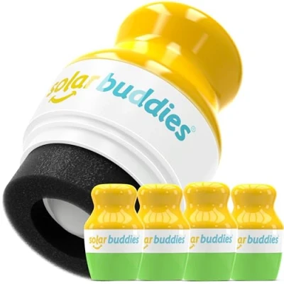 Afbeelding van Solar Buddies Zonnebrandcrème Applicator Pak van 4 groene Herbruikbare roll on sponsapplicator voor zonnebrandcrème, zonnebrand en lotion kinderen, volwassenen gezinnen Bevat 100 ml