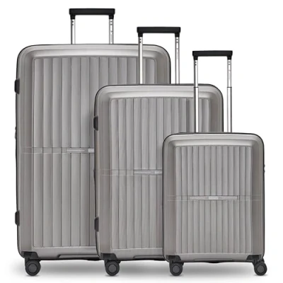 Afbeelding van Pactastic Collectie 01 &amp; 01+, grijs koffie metallic, Kofferset (3 teilig) erweiterbar, Trolley met harde schaal zwenkwielen