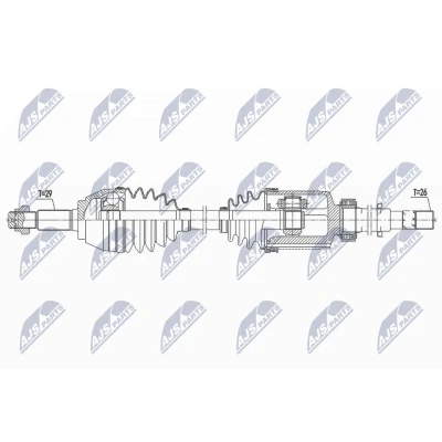 Afbeelding van NTY NPW NS 092 Aandrijfas Vooras rechts 950mm NISSAN: Juke (F15) 1.6 DIG T, T NISMO, NISMO RS 2010 2014