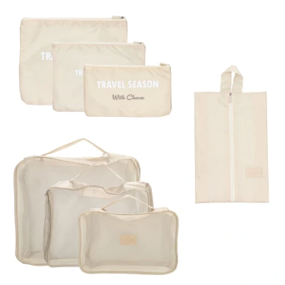 Afbeelding van Charm London Travel Accessoires Packingcubes taupe koffer organizer