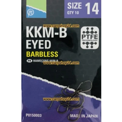Afbeelding van Preston KKM B Eyed Barbless (10 pcs) Maat : 14