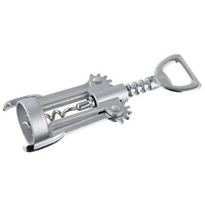 Afbeelding van Fackelmann kurkentrekker/flesopener van metaal, roestvrij staal zilver, 16,5 x 7,9 3,8 cm
