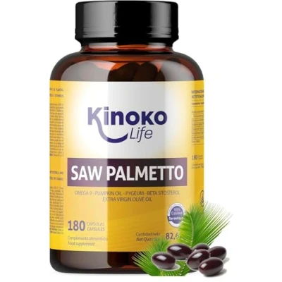 Afbeelding van Saw Palmetto 180 capsules. Prostaat complex Zuiver sterollipide Zaagpalmetto extract 85 95%. Met Omega 9, Pompoenpitolie, Pygeum Africanum, BetaSitosterol, Boswellia, Dht Blocker