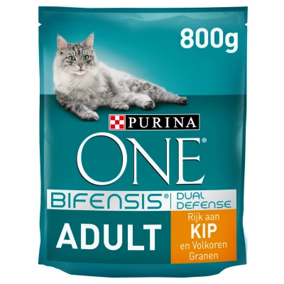 Afbeelding van Purina One Adult Kip&amp;Granen Kattenvoer 800 g