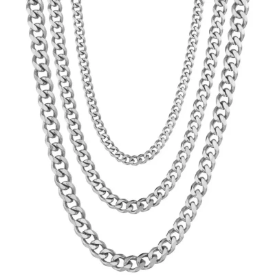 Afbeelding van Aramat Jewels Halskettingen RVS Curb Cubaanse Ketting gourmetschakel 45cm / 3mm