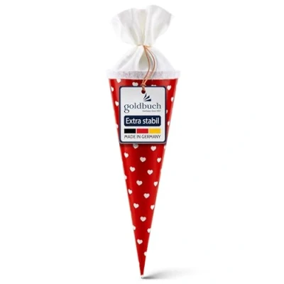 Afbeelding van goldbuch 93 012 cadeauzakje 35 cm lekker + andere harten, jongens en meisjes schoolzak, lakkarton broers zussen zak met viltsluiting, snoepzak voor eerste schooldag schooldag, ca. x