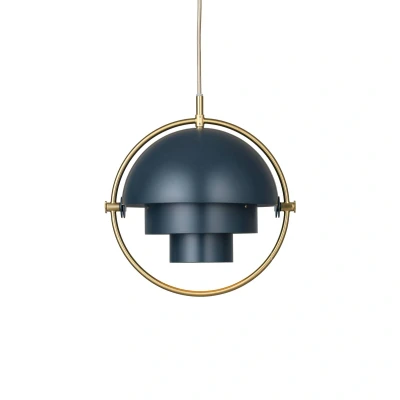 Afbeelding van Gubi hanglamp Lite, Ø 27 cm, messing/donkerblauw