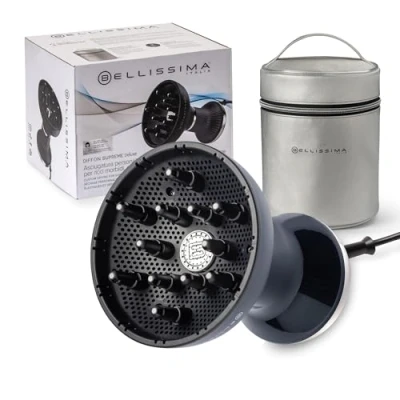 Afbeelding van Bellissima DiSupreme Deluxe Heteluchtdiffuser voor krullend haar, keramiek met keratine technologie, XL diffuser, 3 temperaturen + ionisator, voorzichtig drogen, beauty bag