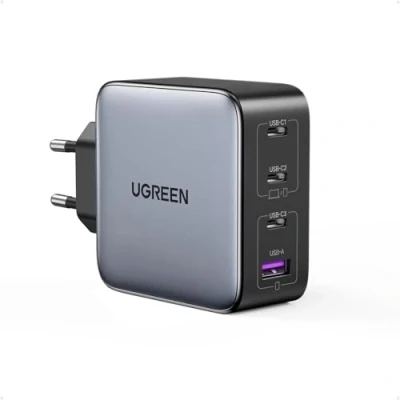 Afbeelding van Ugreen Nexode 100W 4 Port USB C/A Wall Charger 40747