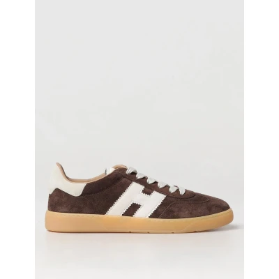 Afbeelding van Leather Sneakers with Visible Stitching and Rubber Sole for