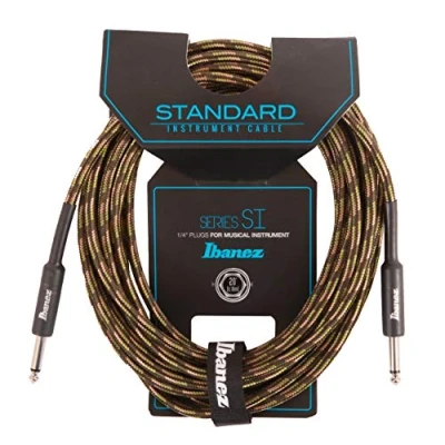 Afbeelding van Ibanez SI20 CGR 20ft 2 Rechte Plugs Standaard Geweven Instrument Kabel Camouflage Groen