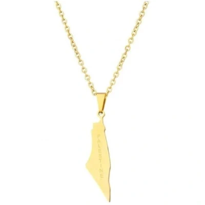 Afbeelding van Lpitoy Israël en Palestina Kaart Ketting Roestvrij staal Hanger Met Woorden Choker Sieraden Voor Vrouwen, 19.69inch/50cm,