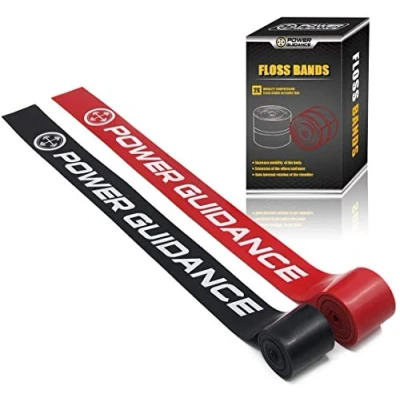 Afbeelding van POWER GUIDANCE Flossbanden (2 stuks) Compressiebanden Mobiliteits en herstelbanden voor het verbeteren van beweging, opwarmen spieren, vergroten de bloedsomloop verminderen pijn levenslange garantie