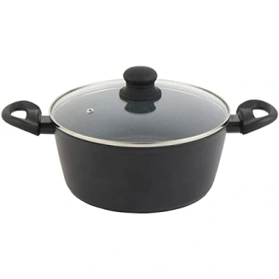 Afbeelding van Russell Hobbs Metallic Marble 24 cm Kookpot Inductie Pastapot Aluminium Soeppan Glazen Deksel Antiaanbaklaag