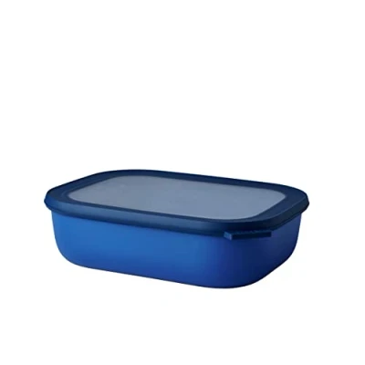 Afbeelding van Mepal Cirqula Multikom Rechthoekig Vershoudbakje &amp; Bewaardoos met Deksel 2000 ml Vivid Blue