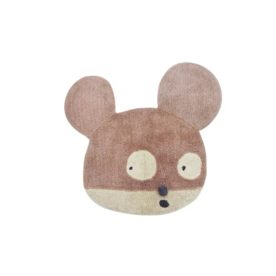 Afbeelding van Lorena Canals Wasbaar wollen vloerkleed Edgar Plans Miss Mighty Mouse D120cm