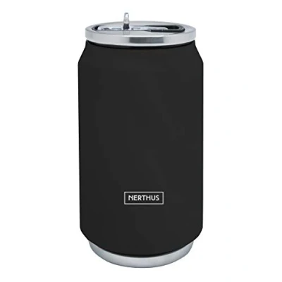 Afbeelding van Nerthus FIH 787 Dubbelwandige thermosdoos, 18/8 roestvrij staal, siliconen afdichting, BPA vrij, 330 ml, zwart, ml