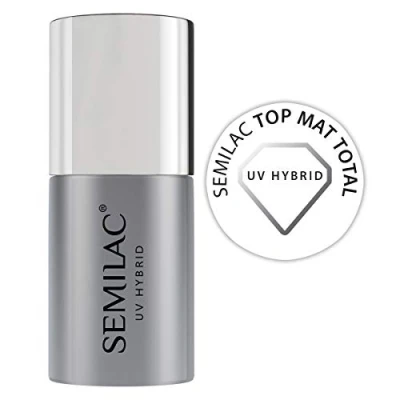 Afbeelding van Semilac Matte Topcoat Nagellak 7 ml Innovatieve UV LED Top Coat Soak Off Gel Nail voor Kleurbescherming afwerking en transparant Eenvoudig aan te Brengen, Bestand Tegen Scheuren