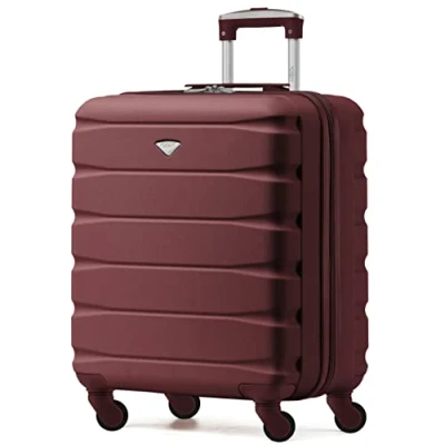 Afbeelding van Flight Knight ABS cabinekoffer compatibel met Air France, Hop! EasyJet, Ryanair en vele anderen! Handbagage, licht, cabinetas 4 wielen, Bourgondië, 55x40x23cm, koffer