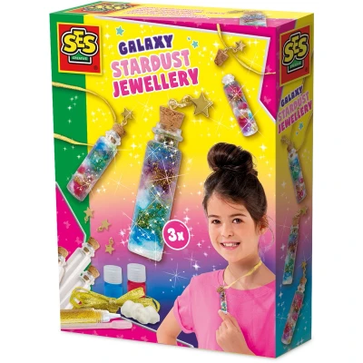 Afbeelding van SES Galaxy Stardust sieraden maak je eigen ketting met gekleurde hanger complete set voor 3 kettingen