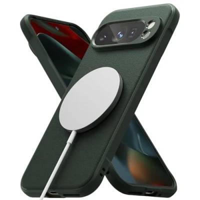 Afbeelding van Ringke Onyx Magnetic Compatibel met Google Pixel 9 Pro Case, Cover Magnetisch draadloos, Robuust Duurzaam Schokbestendig TPU Hoesje Dark Green