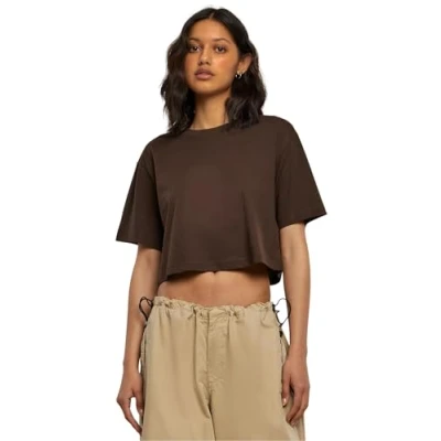 Afbeelding van Urban Classics Tshirt basic, Dames, Maat: 3XL, Brown