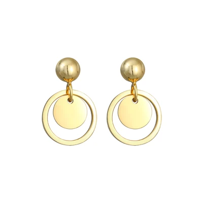 Afbeelding van Elli Basic COIN Oorbellen goldcoloured, Dames, Maat: One Size, Gold coloured