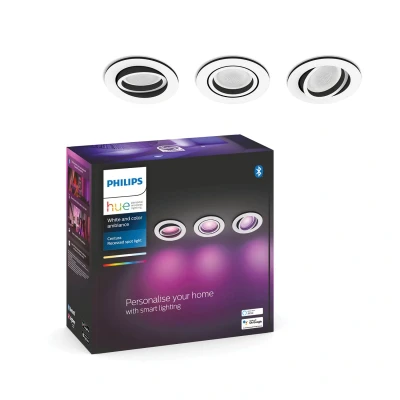 Afbeelding van Philips Hue Centura inbouwspot White &amp; Color rond Wit 3 pack