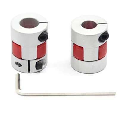 Afbeelding van Befenybay 2 stuks pruim aluminium flexibele fittingen van 8 mm tot 10 diameter en 20 lengte 25 voor 3D printers, CNC machines servomotoren (8 x mm)