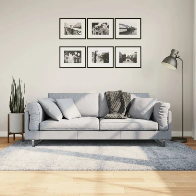Afbeelding van Vloerkleed shaggy hoogpolig modern 140x200 cm blauw