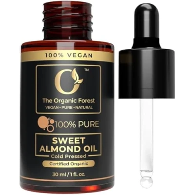 Afbeelding van 100% pure en biologische zoete amandelolie, koud geperst &amp; USDA gecertificeerd, amandelolie voor haar nagels, de huid, geschapen lippen, vermindert donkere kringen