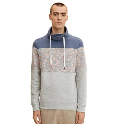 Afbeelding van TOM TAILOR Uomini trui met sjaalkraag 1032924, 30193 Ordinary Grey Melange, L