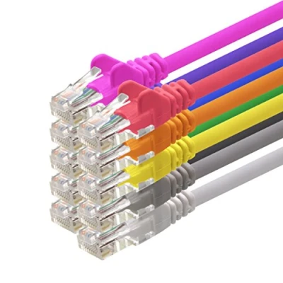 Afbeelding van 1aTTack, CAT5, UTP netwerk patchkabel, 2 m, met 2x RJ45 stekkers, set van 10 stuks, kleuren
