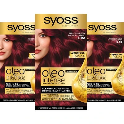 Afbeelding van 3x Syoss Color Oleo 5 92 Stralend Rood Haarverf