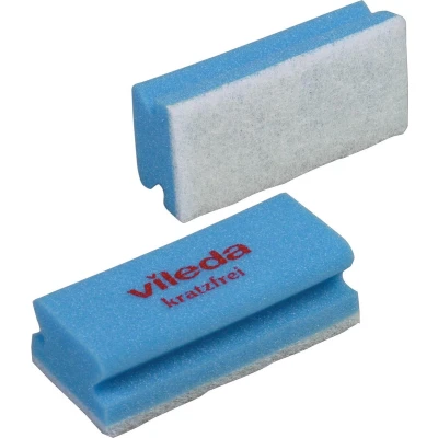 Afbeelding van Vileda spons Glitzi Quattro, blauw, pak van 10 stuks schuurspons