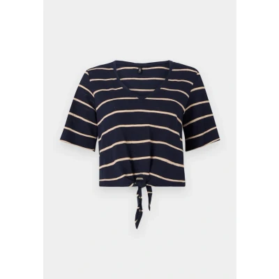 Afbeelding van ONLY Onlsummer KNOT Tshirt print, Dames, Maat: Medium, Navy blazer/pumice stone