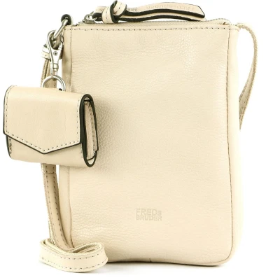 Afbeelding van FREDsBRUDER Leren Schoudertas mobiele telefoon Ginsberg Cellphone Bag Beige