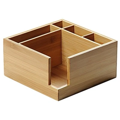 Afbeelding van Servettenhouder en Bestekhouder in 1 FSC® Bamboe hout Houder voor