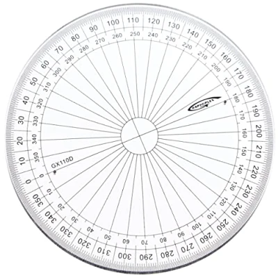 Afbeelding van Graphoplex GX110D volledige cirkel gradenboog, helder.