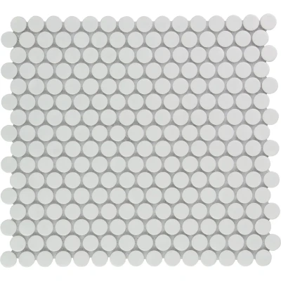 Afbeelding van The Mosaic Factory Venice Pennyround Extra White Glossy