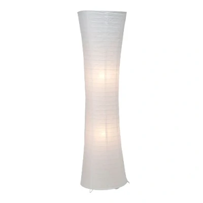 Afbeelding van BRILLIANT lamp Becca vloerlamp wit 2x A60, E27, 60W, geschikt voor normale lampen (niet inbegrepen) Schaal A ++ tot E Met voetschakelaar