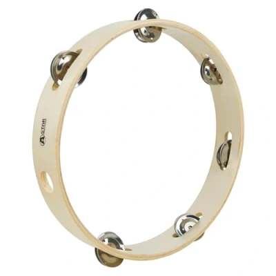 Afbeelding van A Star 10 inch/25cm Handheld Houten Headless Tamboerijn, Traditionele Single Jingle Bell Row