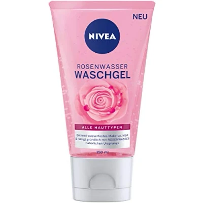 Afbeelding van NIVEA Rozenwater wasgel (150 ml), gezichtsreiniging met MicellAIR technologie en natuurlijk rozenwater, reinigingsgel voor alle huidtypes