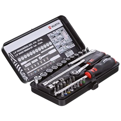 Afbeelding van Zebra 096511 32 WÜRTH 1/4 inch steeksleutelassortiment 33 delig