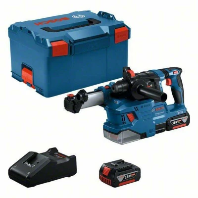 Afbeelding van Bosch Blauw GBH 18V 22 accu Boorhamer + Stofafzuiging GDE 12 2 x 4,0 Ah In L Boxx 0611924003